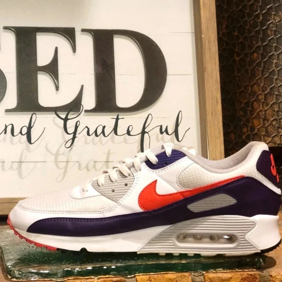 Nike Air Max 90 Wmns Sz 15.5 Purple White Wmns 15.5 | Mens 14 #CW1360 100 - Picture 3 of 9